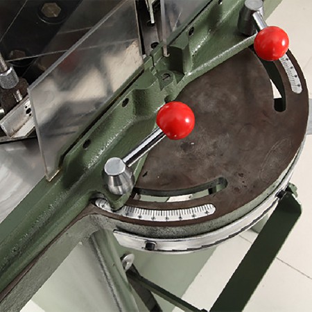 Foot-operated angle cutting machine